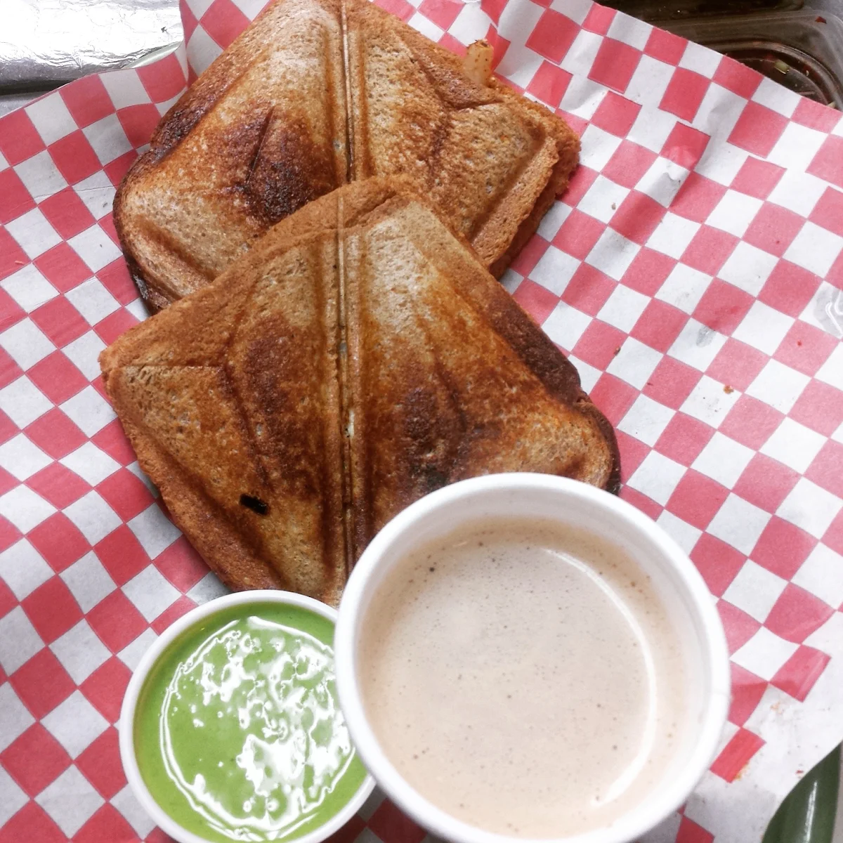 Grilled Cheese Sandwich and Pop