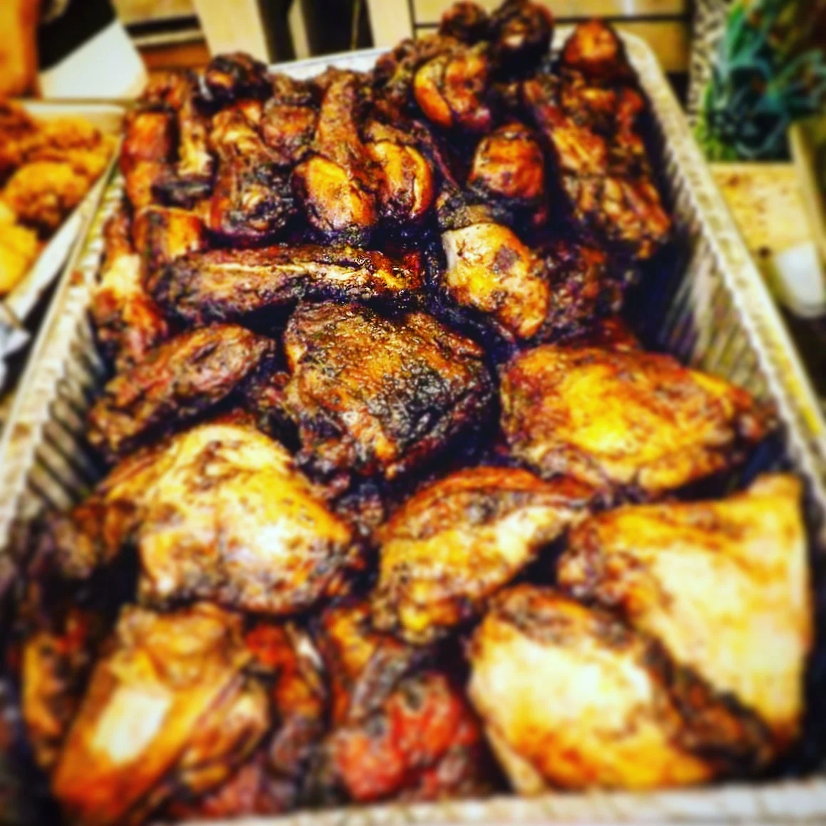 Pan of Jerk Chicken