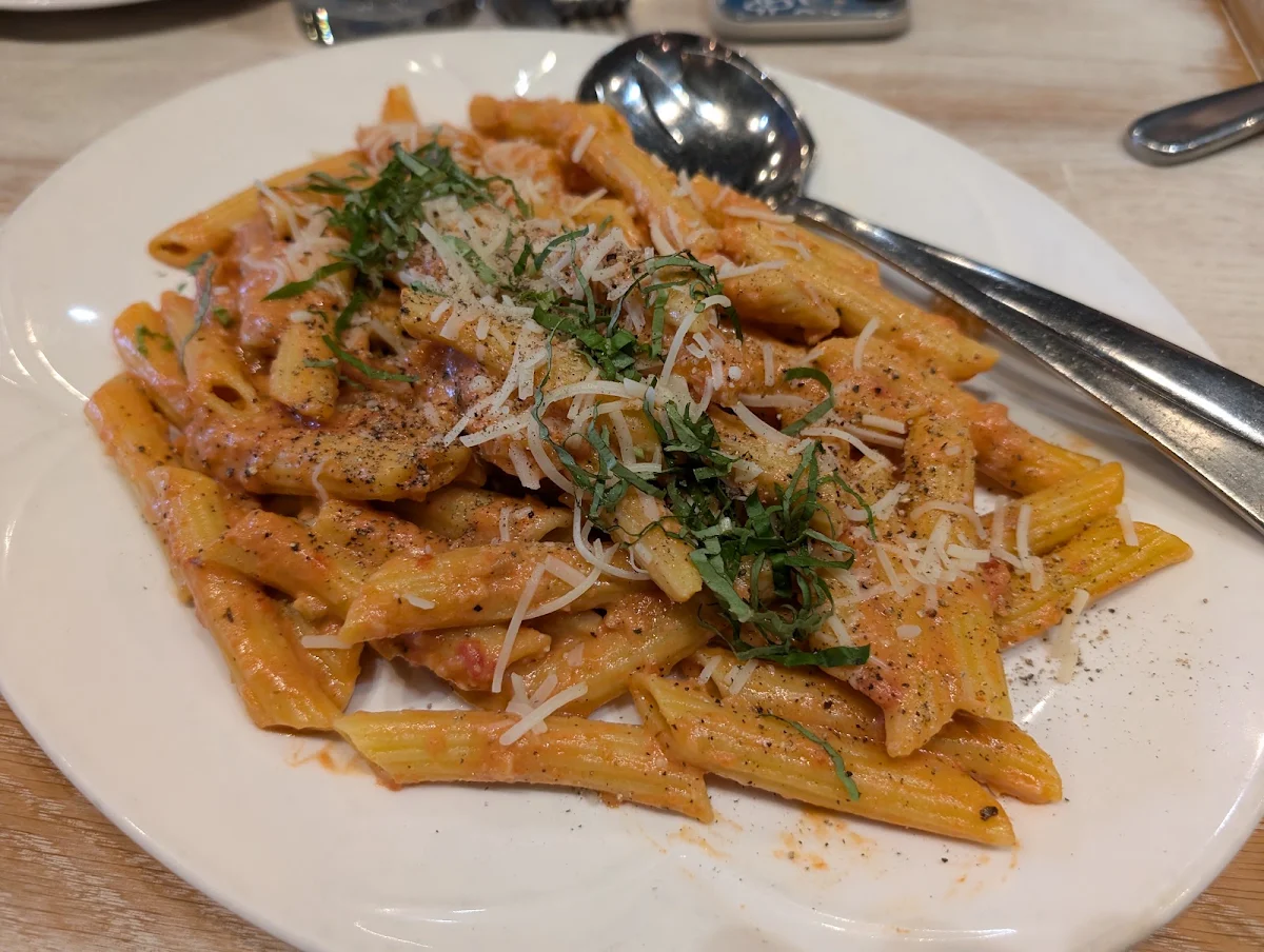 Chicken Marsala with Penne with Rose Sauce