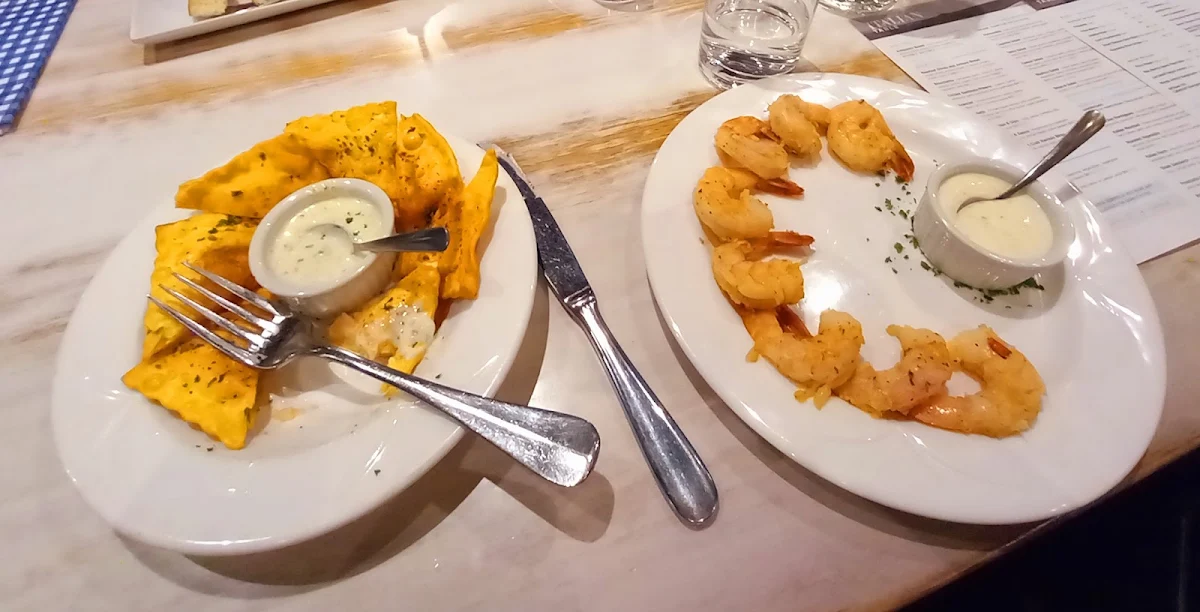 Lobster and Crab Ravioli Bites Sambuca Shrimp