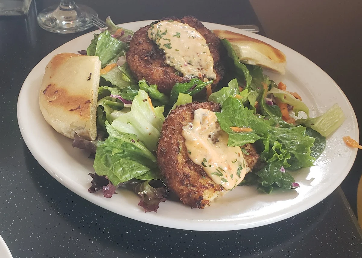 Crab Cakes & Mixed Salad Greens