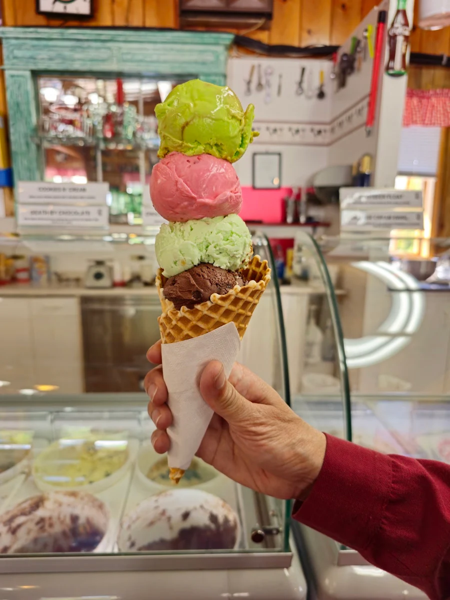 Candy Apple Strawberry Pistachio Chocolate Ice Cream