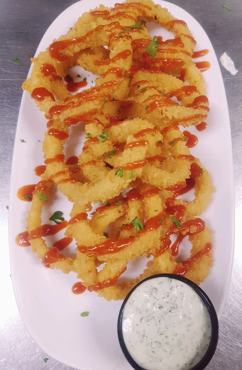 Onion Rings with Honey Dill Dip