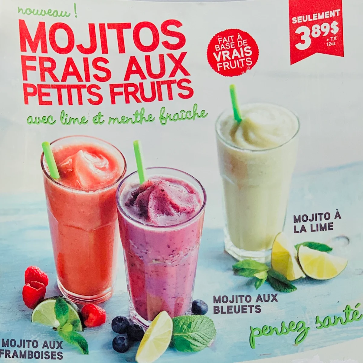 Smoothies Aux Fruits Fruit Smoothies Lime Ou Framboises Ou Bleuets Ou Banane Ou Mangue