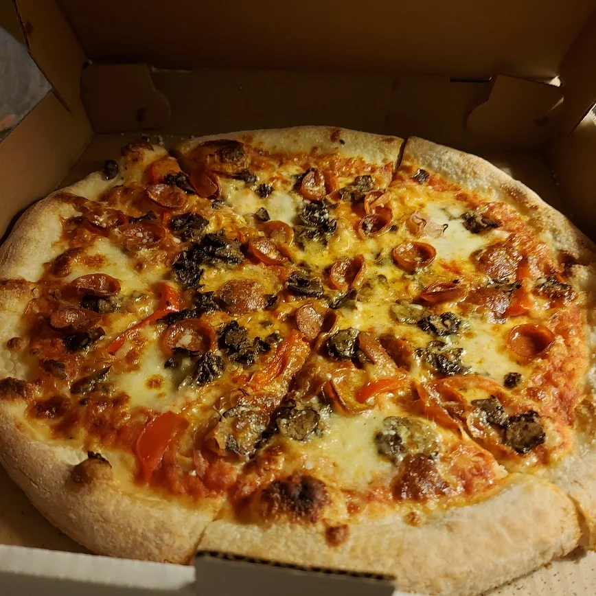 Deluxe Vegetarian Pizza with Added Pepperoni