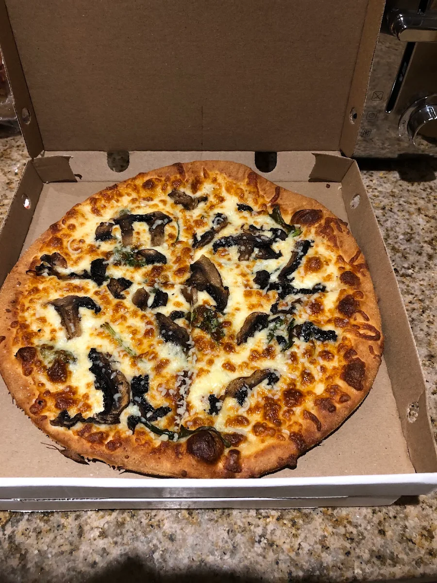 Gourmet Thin Creamy Mushroom Florentine Pizza