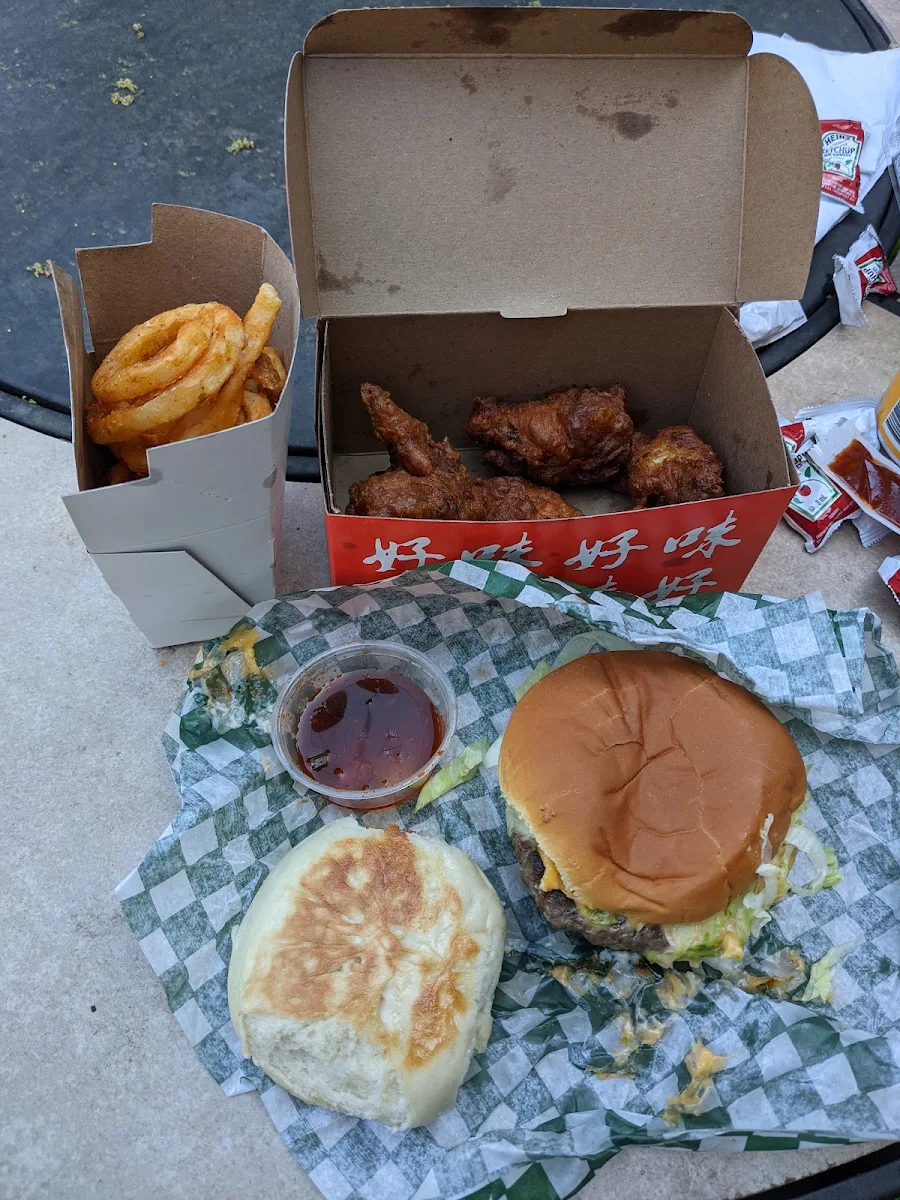 Burger Wings Fries Steamed Bun