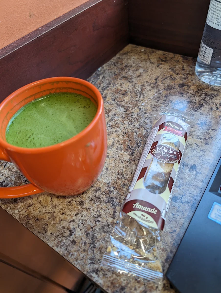 Matcha Latte and Biscotti