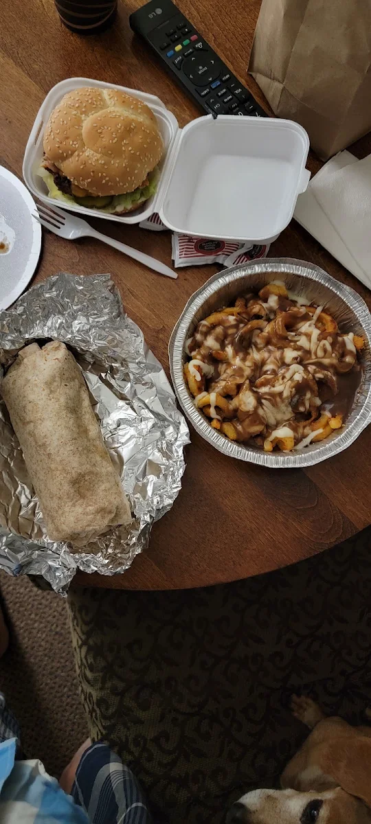Bacon Cheeseburger Chicken Ceaser Wrap Poutine