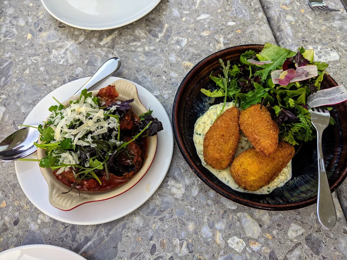 Waygu Beef Meatballs Zucchini Blossoms