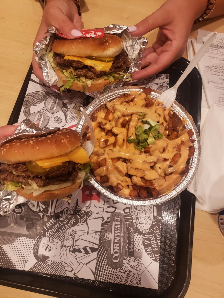 Double Cheeseburger Burger with Cheese and Cajun Fries