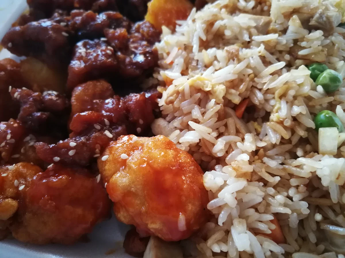 Chinese Combination Fried Rice Sweet Sour Chicken