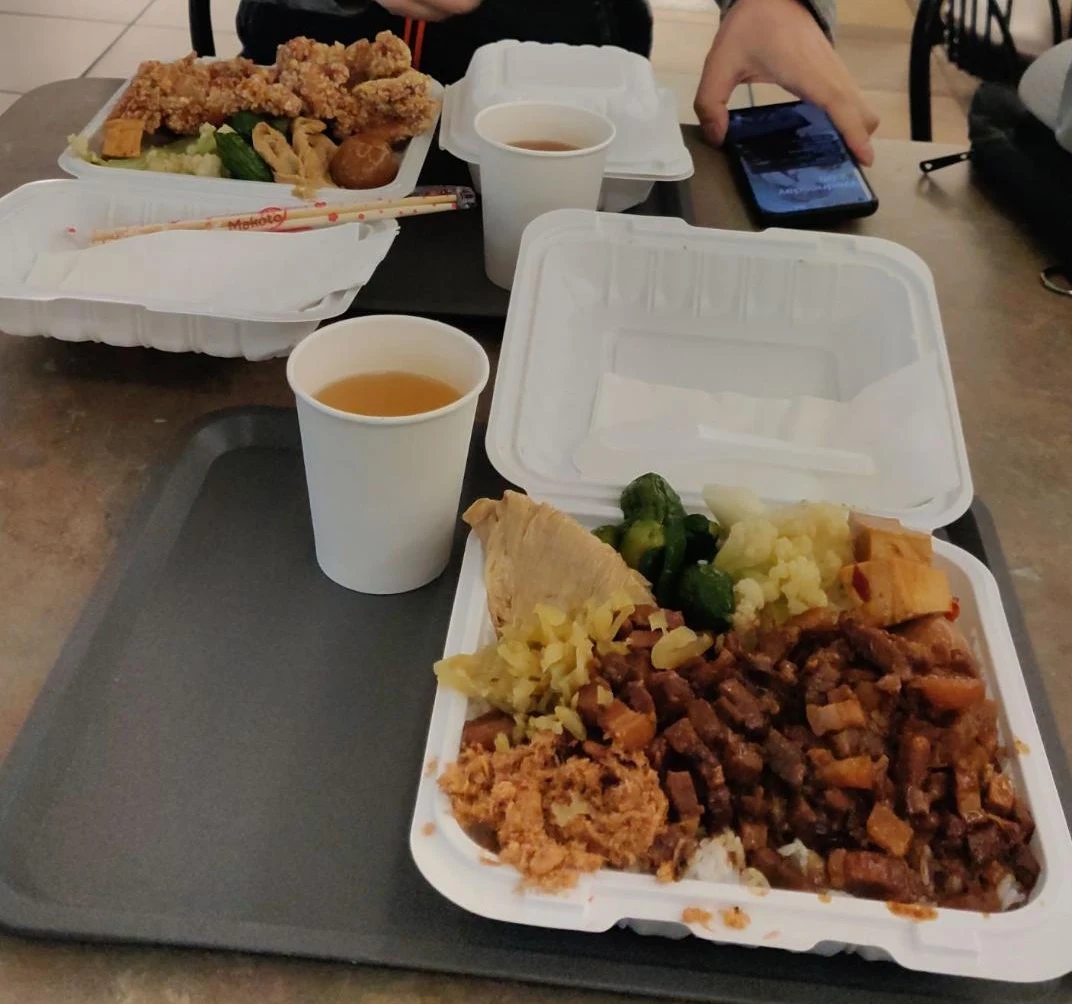 Braised Pork Belly on Rice with Side Dishes