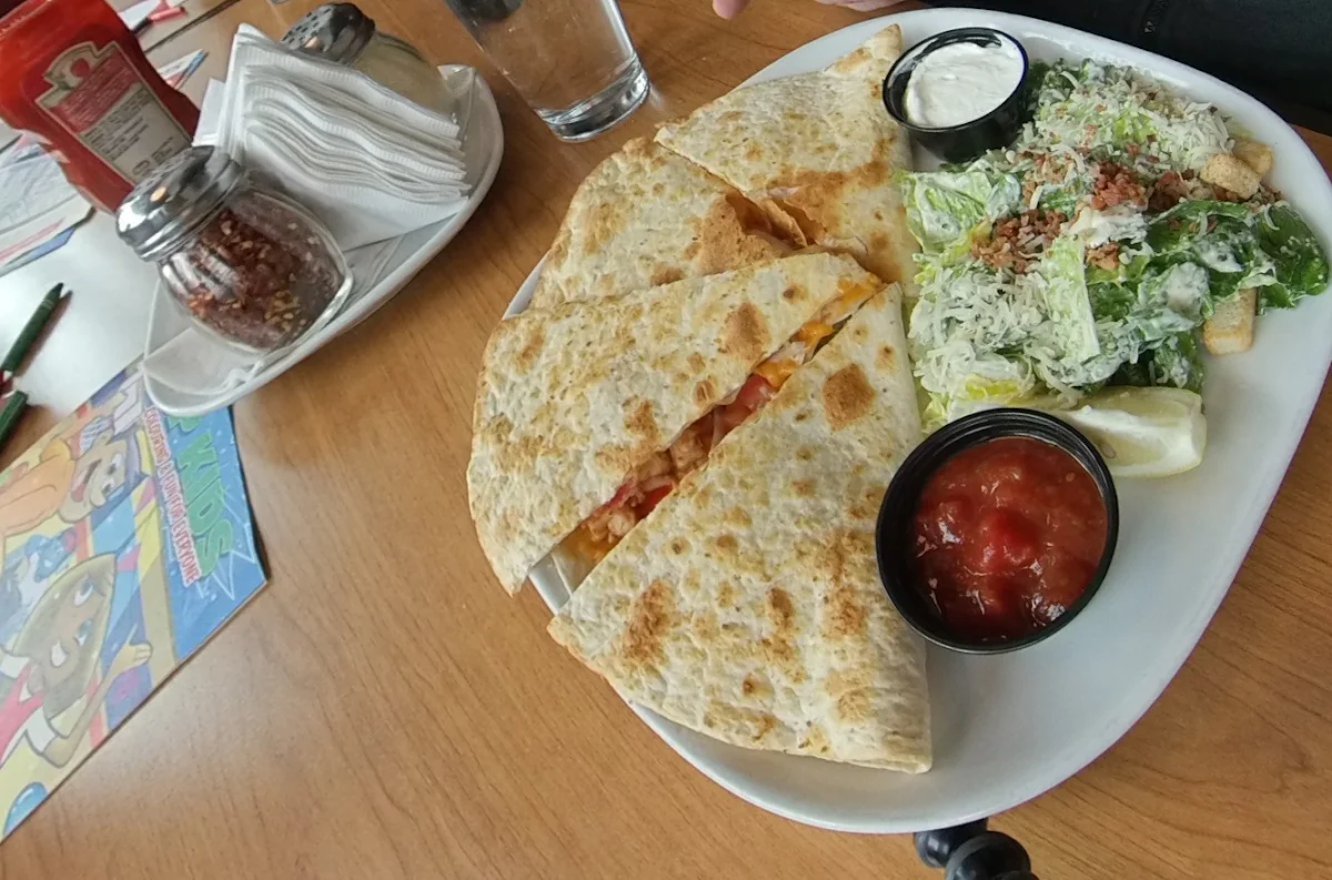 Santa Fe Chicken Quesadilla with Ceaser Salad