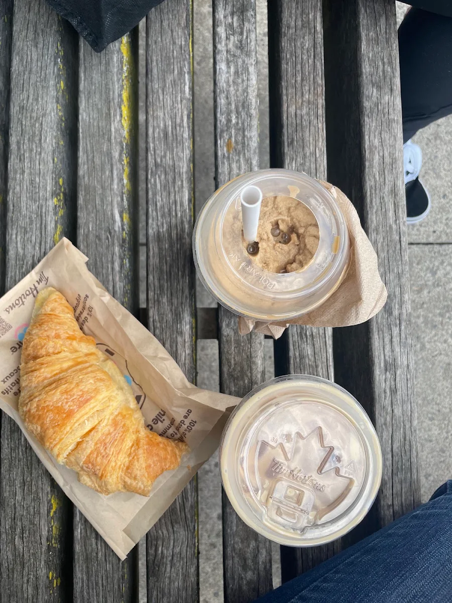 Iced Capp and Iced Coffee with Croissant