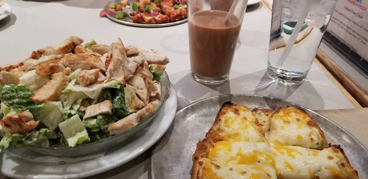Cheese Bread & Chicken Ceaser Salad