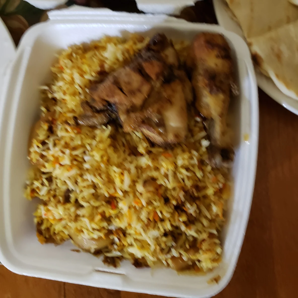 Vegetable Biryani & Chicken from the Carnivore's Platter