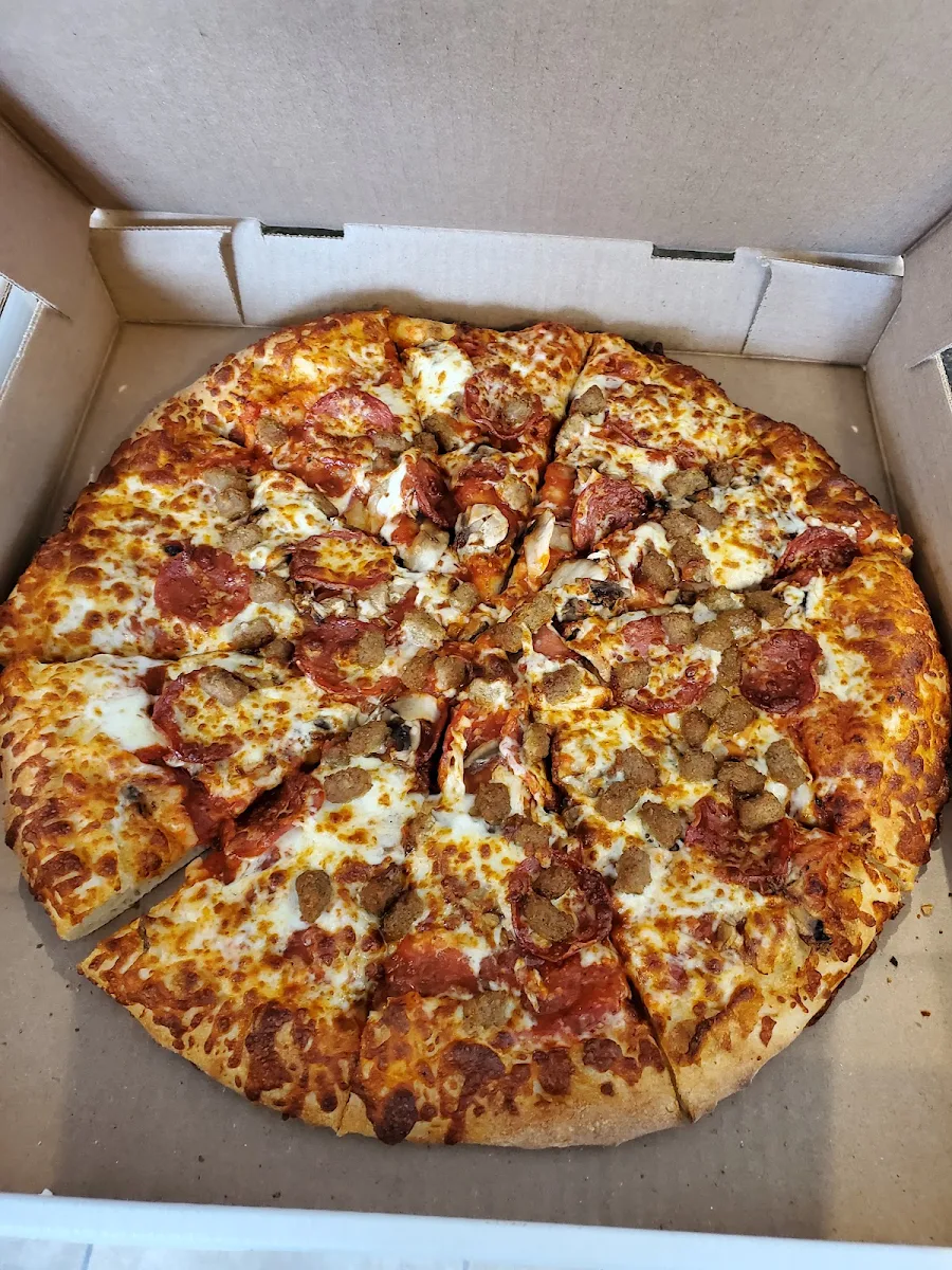 Large Sausage Pepperoni Pizza