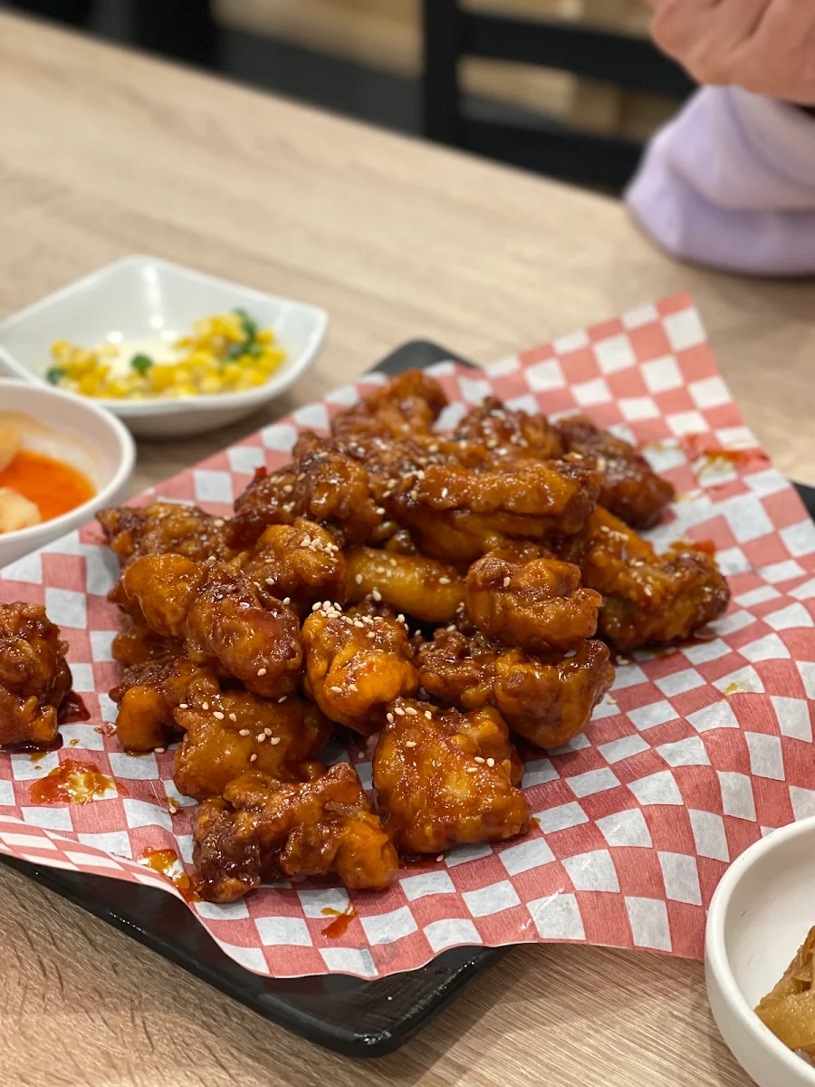 Korean Fried Chicken with Corn