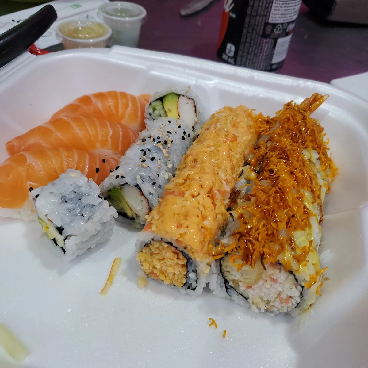 Salmon Roll California Roll Spicy Crab Roll Crunchy Roll