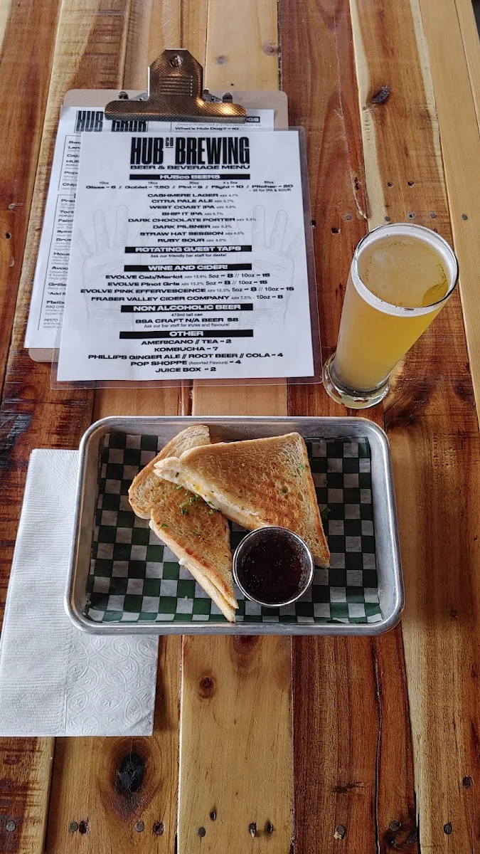 Grilled Cheese and Citura Beer