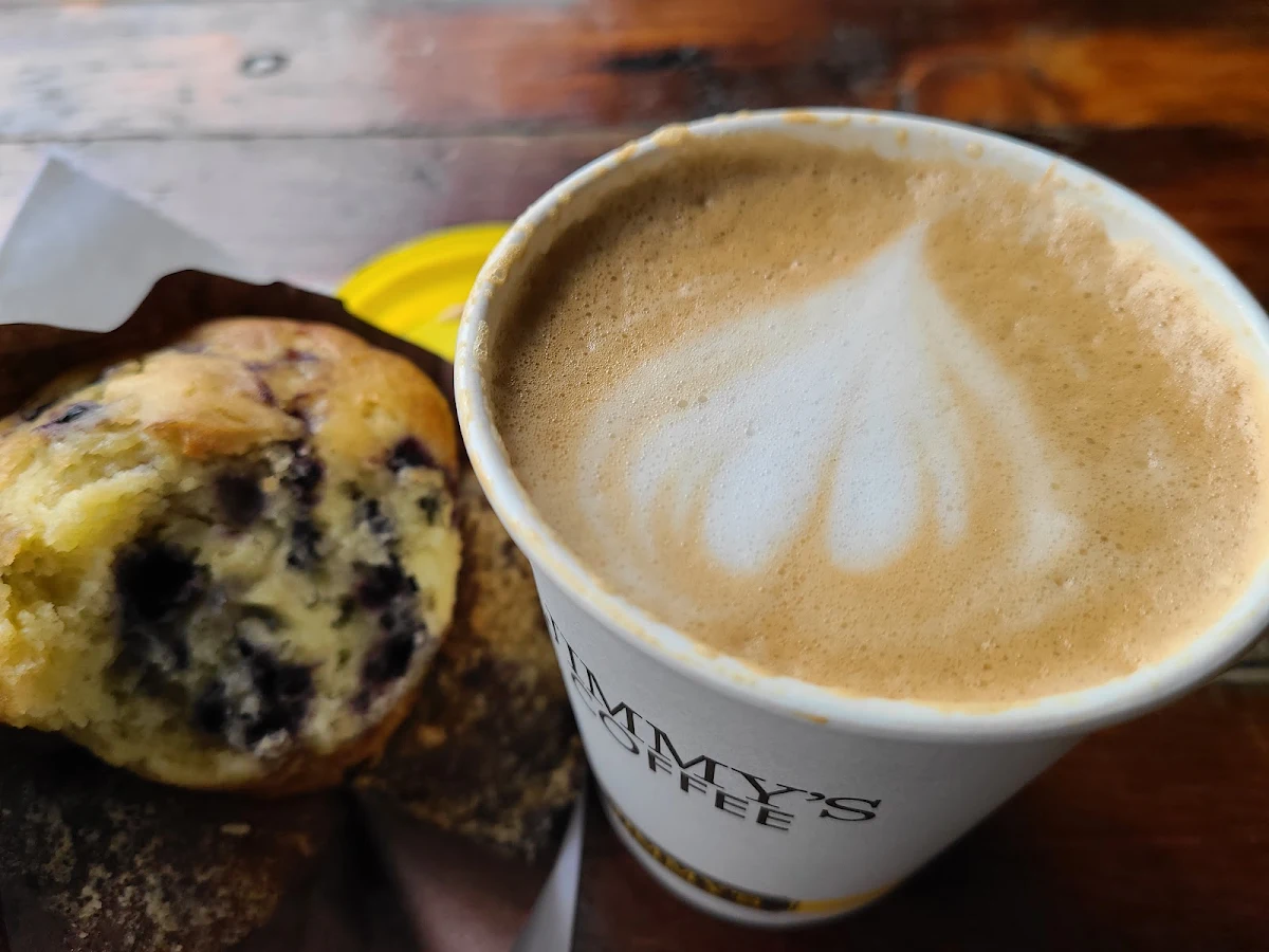 Blueberry Lemon Muffin and Latte