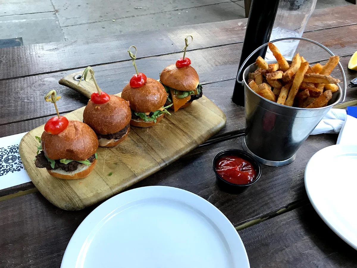 Burger Sliders and Fries
