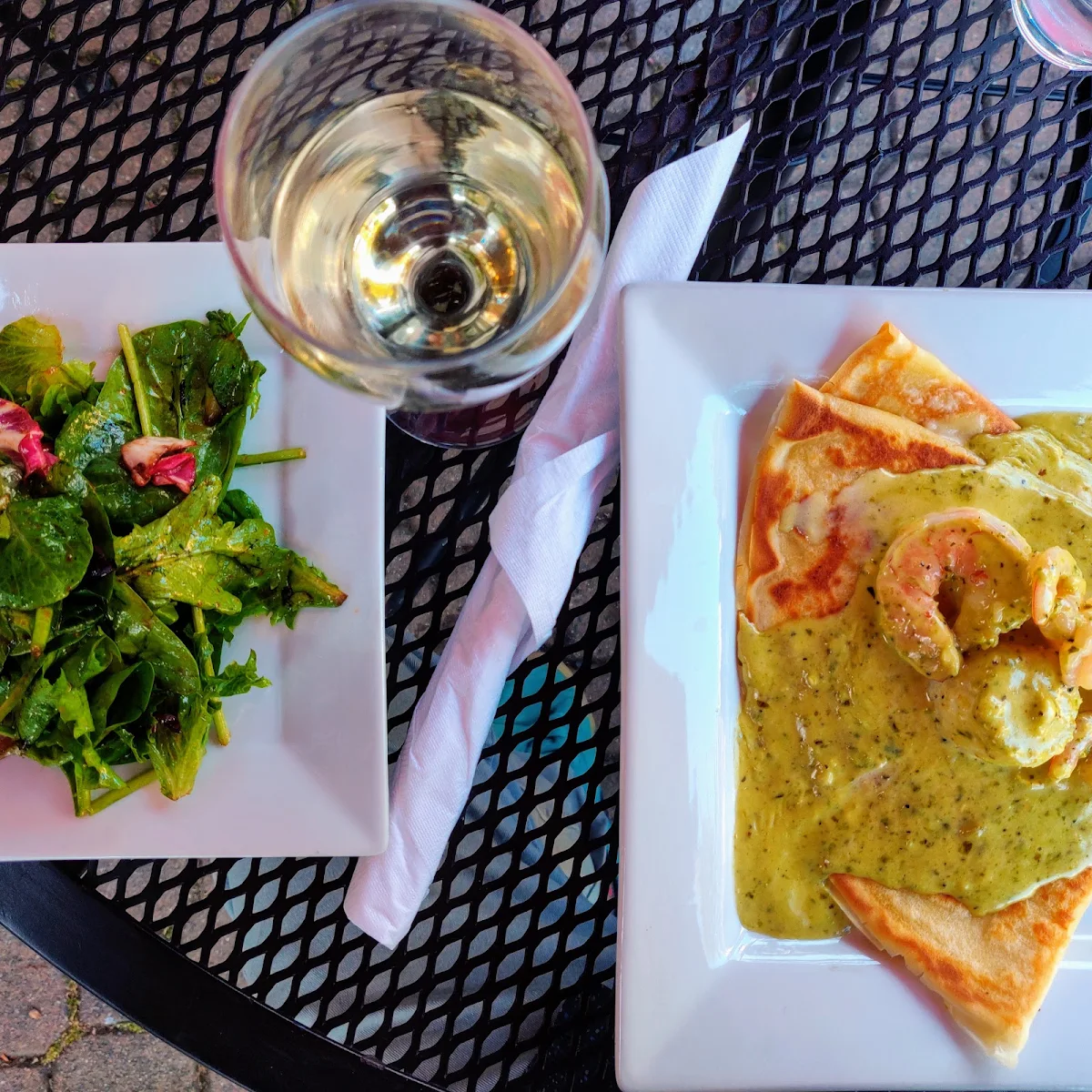 Seafood Crepes with Side Salad