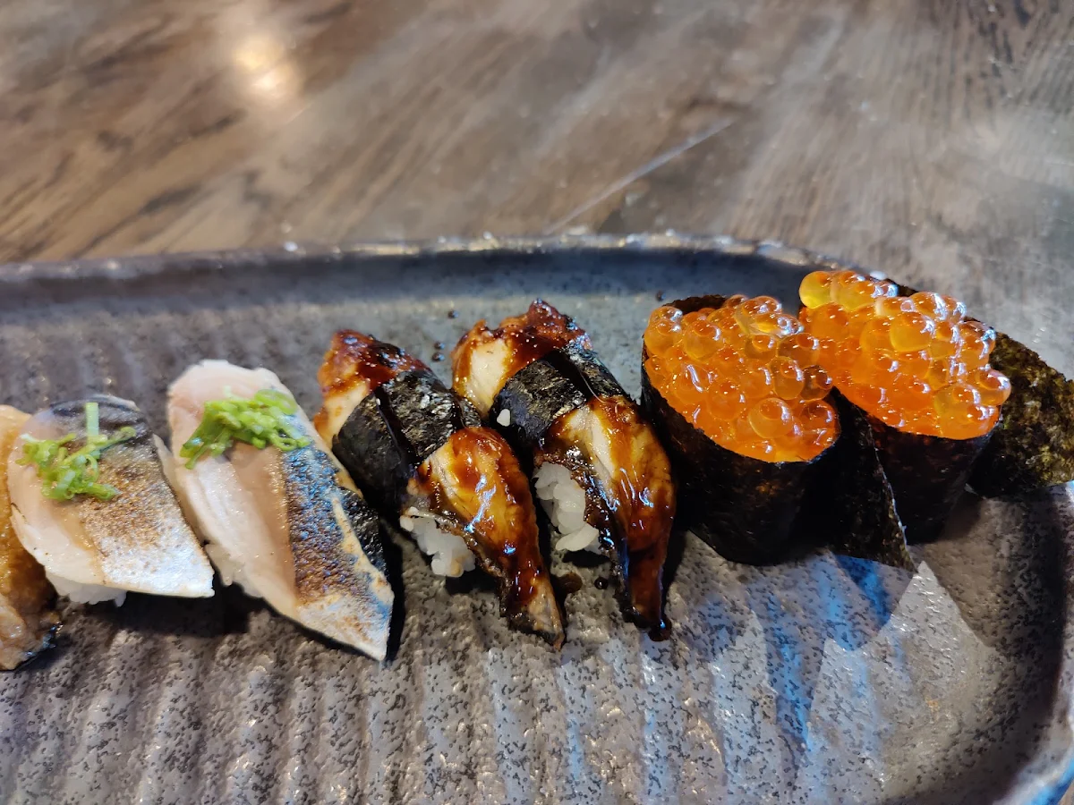 Saba Mackerel Unagi Eel and Ikura Salmon Roe