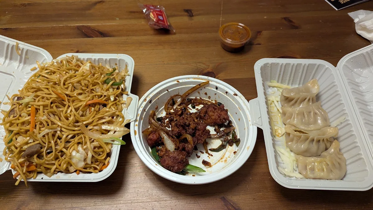 Chicken Momo Biryani Tiger Prawn Chow Mein
