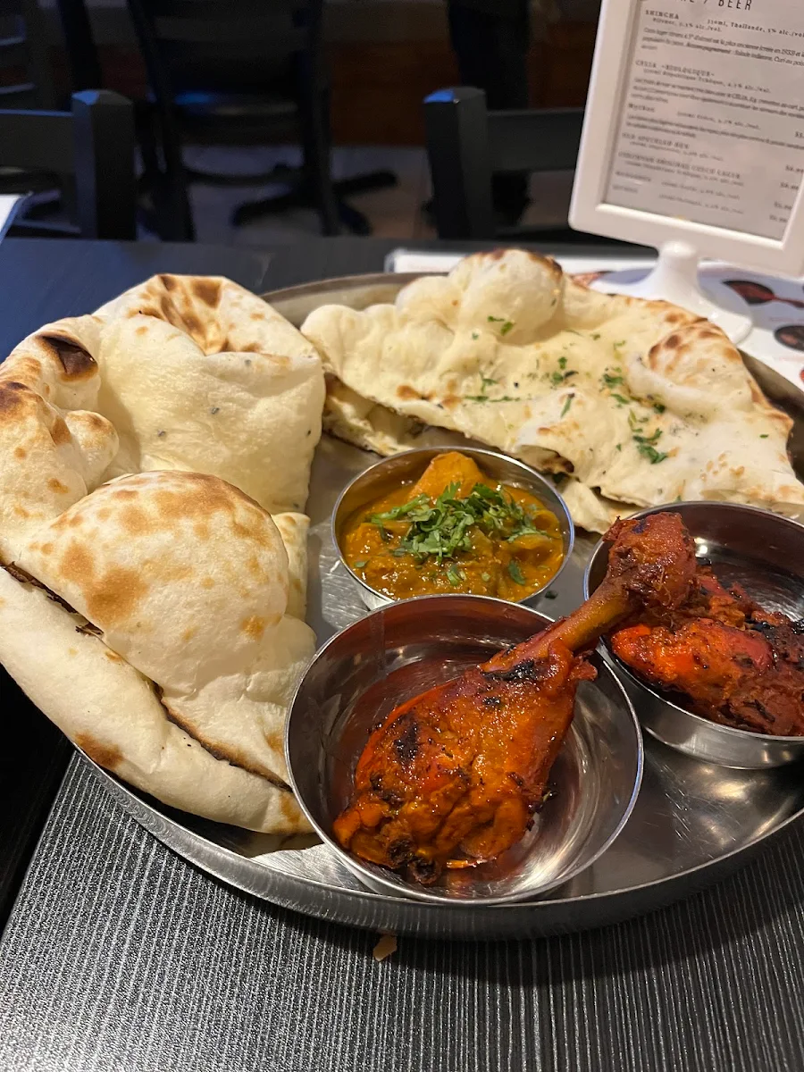 Beef Curry Butter Chicken and White Rice