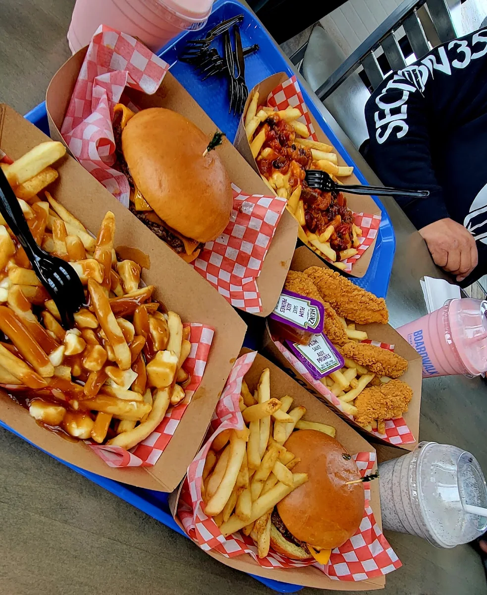 Chili Cheese Fries Double Cheeseburger Poutine Chicken Tender Basket Classic Burger Combo with Coke