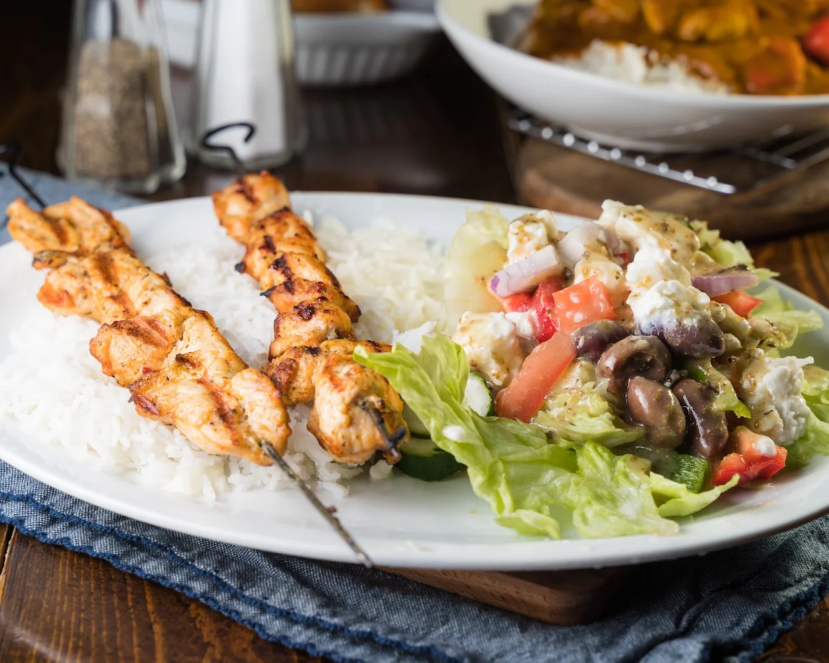 Grilled Chicken Souvlaki Plate
