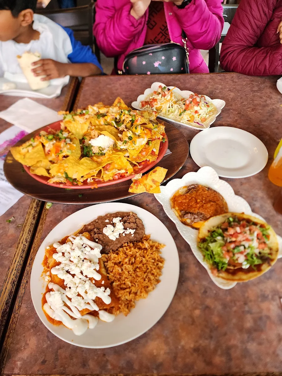 Enchiladas Refried Beans and Rice