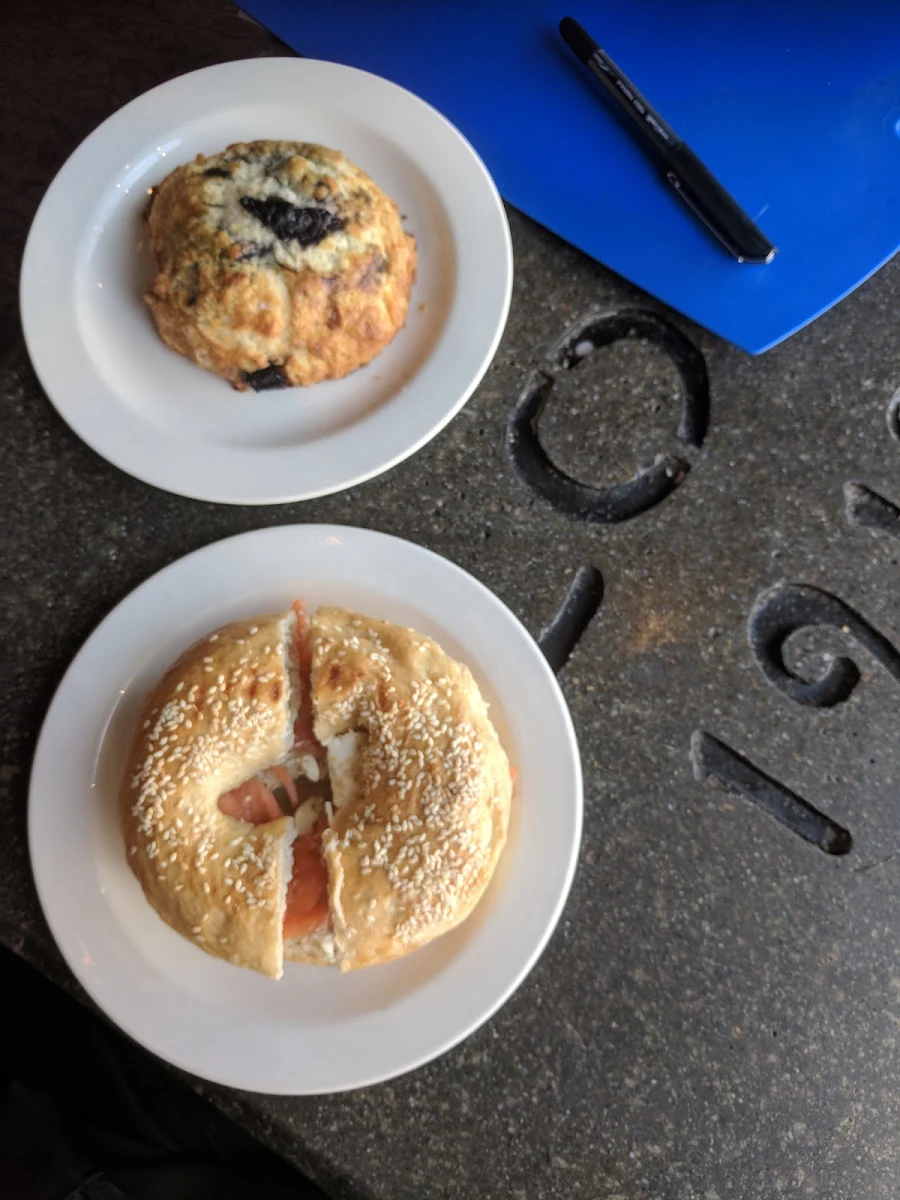 Blueberry Scone Smoked Salmon Bagel