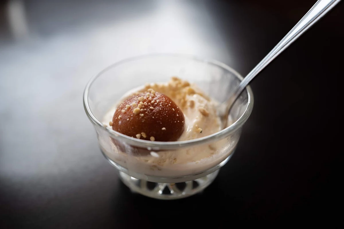 Hot Gulab Jamun with Ice Cream
