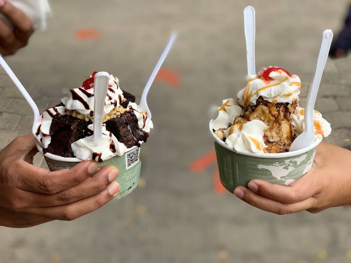 Brownie Sundae and Maple Walnut Sundae