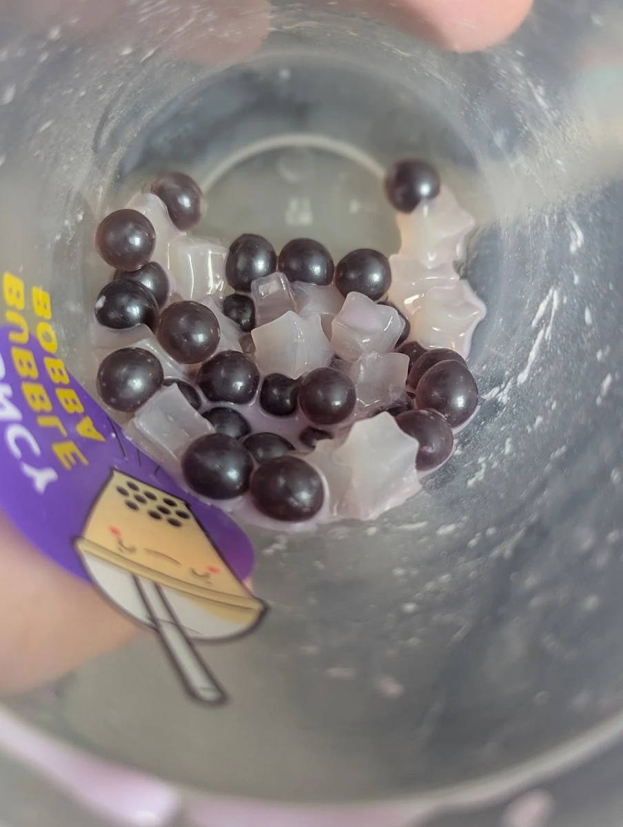 Bouncing Bubble Bobba Blueberry Pearls with Coconut and Lychee Jelly