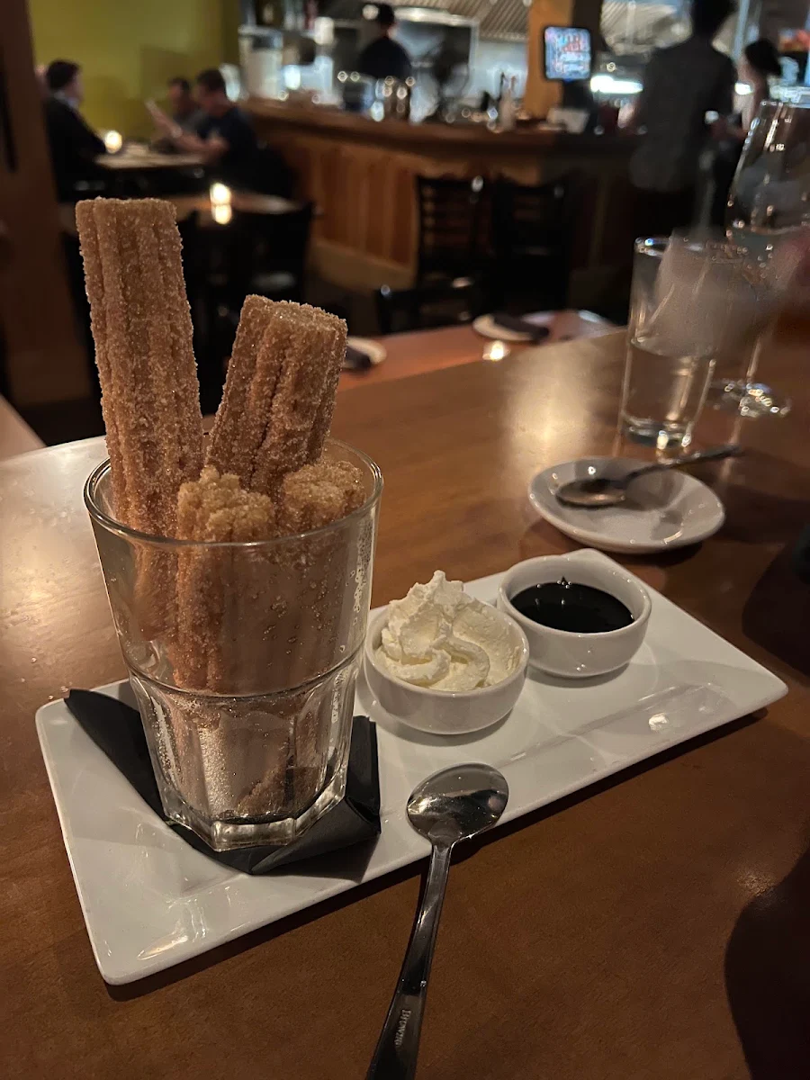 Churros with Chocolate and Whipped Cream