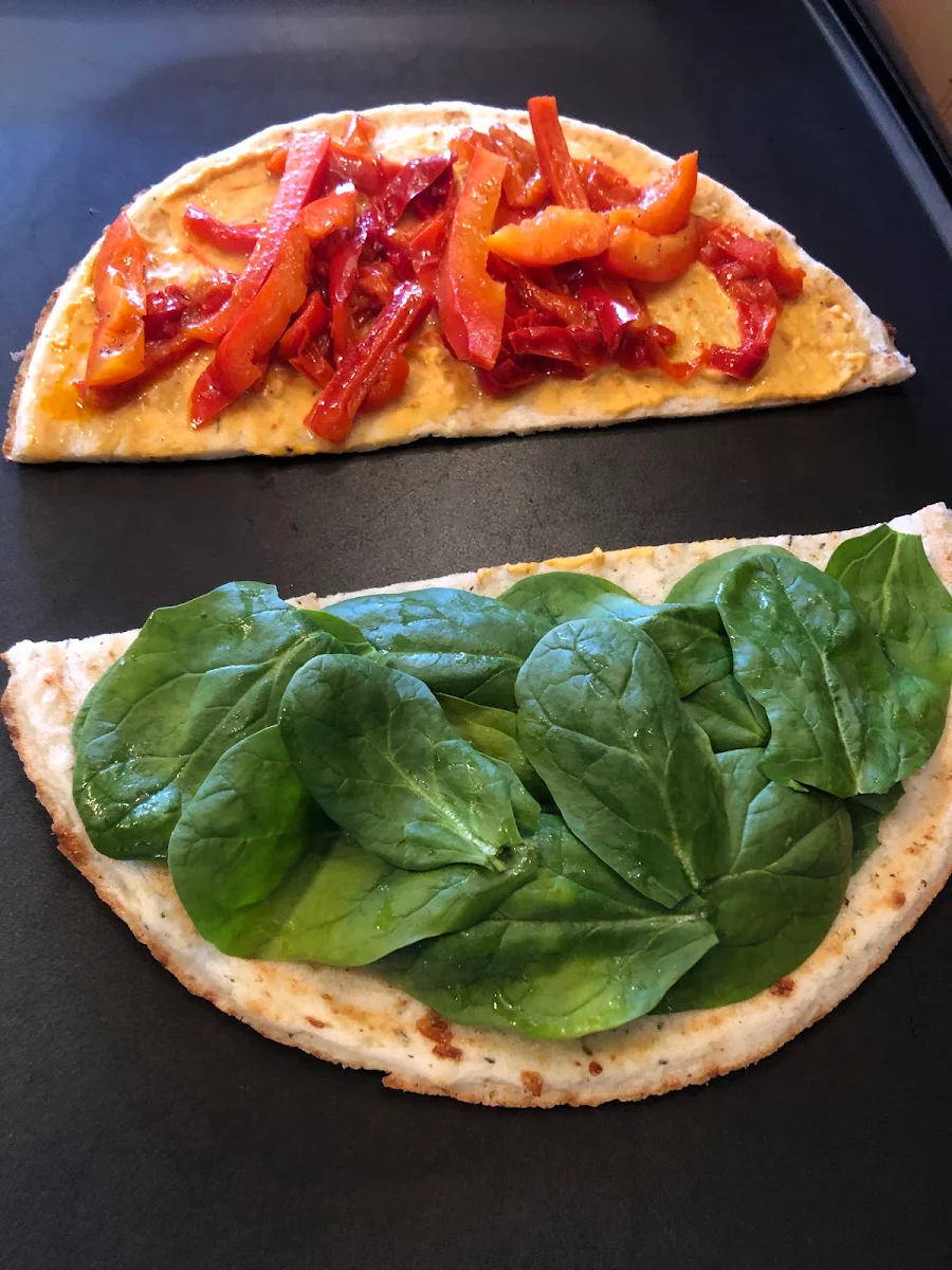 Roasted Red Pepper and Spinach Sandwich