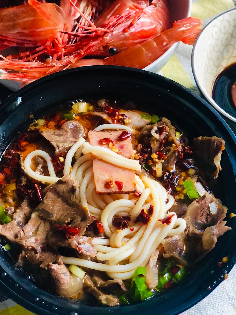Spicy Braised Beef Brisket Rice Noodle Soup