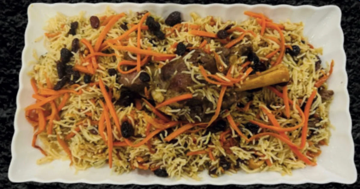 Uzbeki Palao Qabuli with Lamb Shank