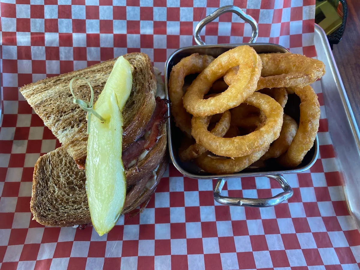 Reuben Sandwich with Onion Rings