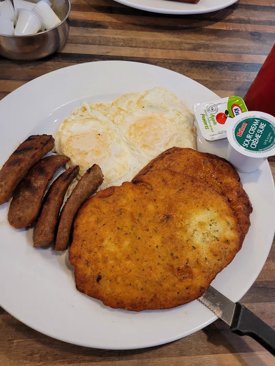 2 Egg Breakfast with Potato Pancakes