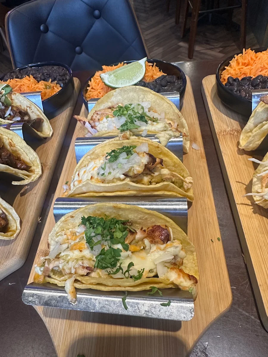Shredded Beef Taco and Chicken Taco