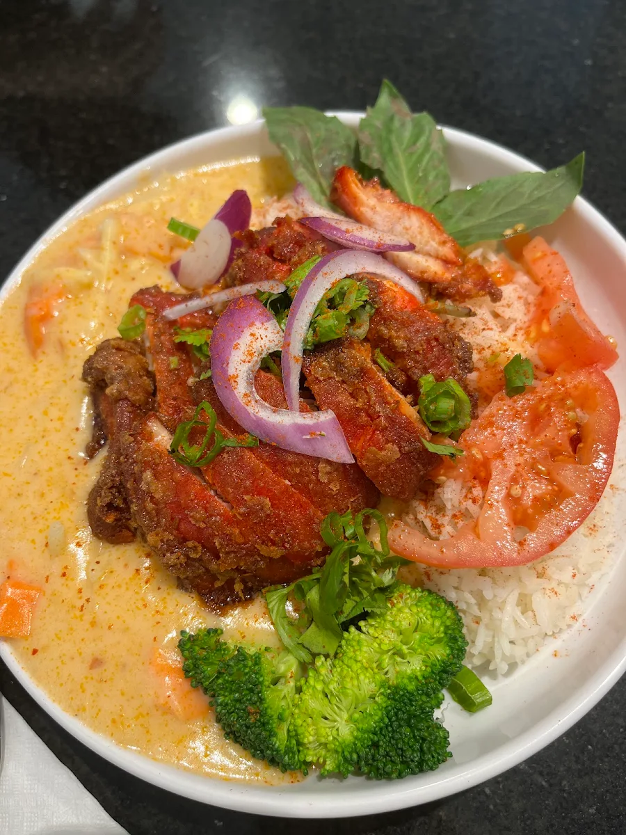 Lemongrass Pork Chop Platter on Rice