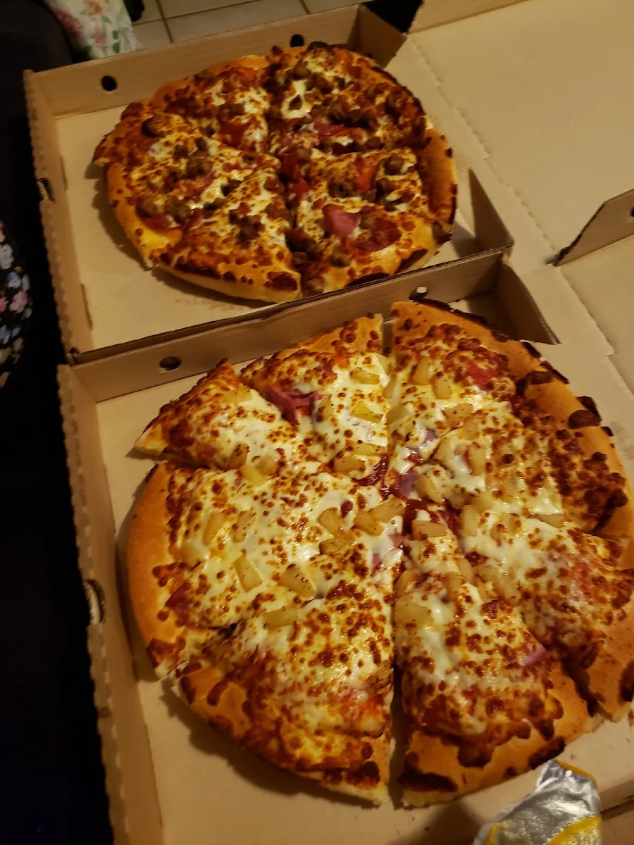 Hawaiian Pizza and All Meat Pizza
