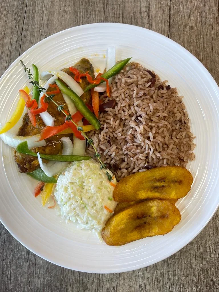 Ackee and Salt Fish with Rice and Peas or White Rice