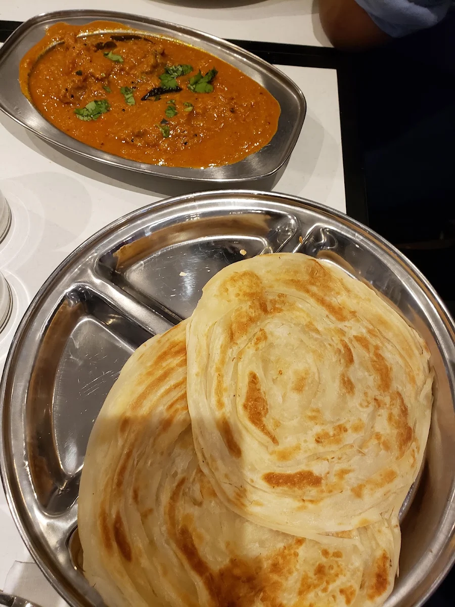 Andhra Chicken Curry and Parotta