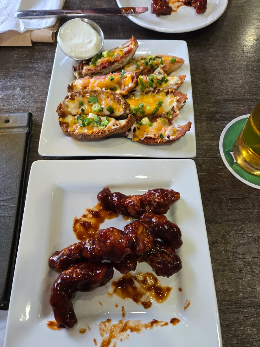 Potato Wedges and Boneless BBQ Wings